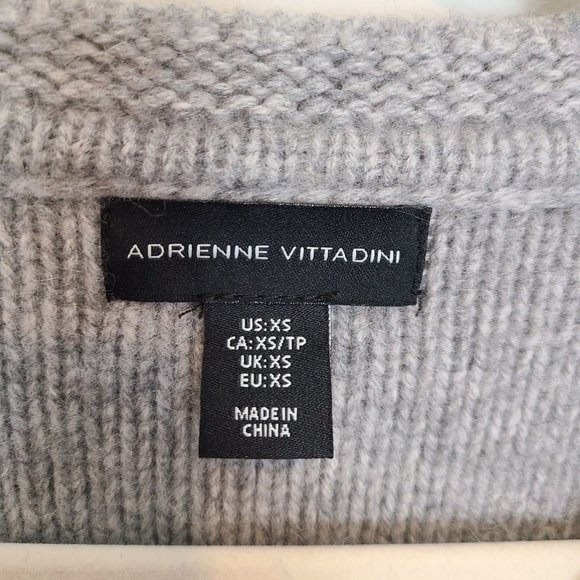 Adrianne Vittadini Womens XS Gray Cable Knit Sleeveless Wool Blend Tunic Sweater - Picture 6 of 8